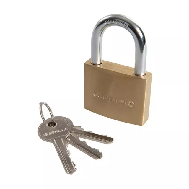 Silverline - Brass Padlock - 50mm