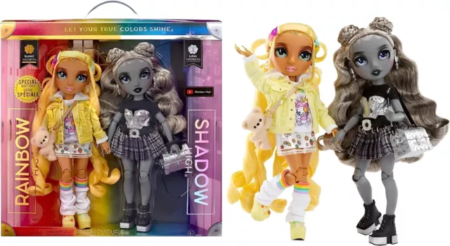 New Rainbow High Shadow High Madison Twins 2 Fashion Dolls Bundle SUNNY & LUNA