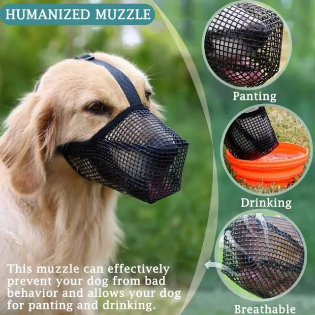 Pet Dog Adjustable Breathable Cover Anti Bark Bite Mesh Dogs Mouth Muzzle Mask