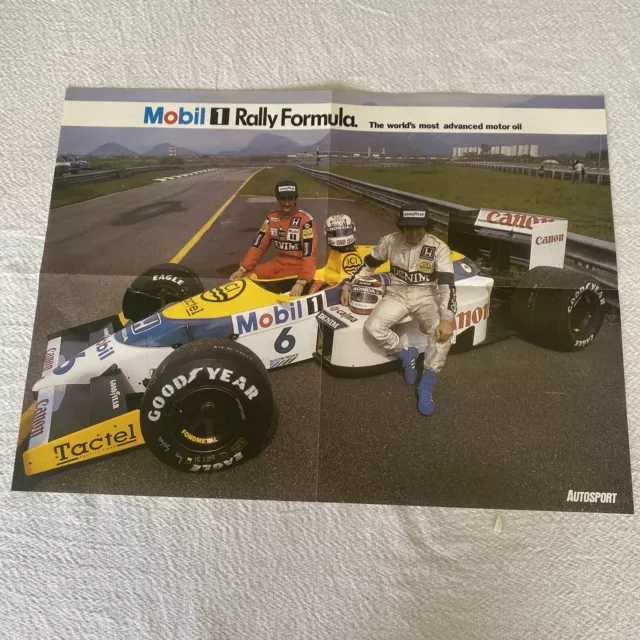 Poster Mobil Williams FW11 Nigel Mansell Nelson Piquet 1987 Champion 58 X 42 CM