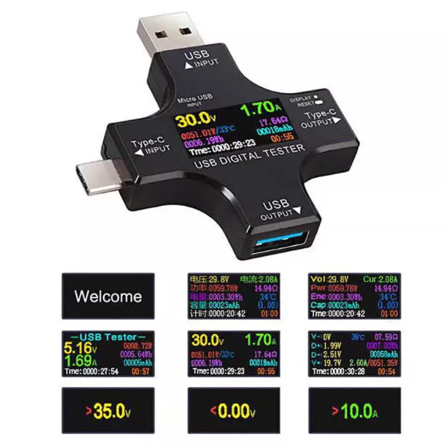 Testeur de Multimètre Numérique USB Type-C pour Mesure de Courant et de Tension