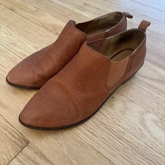 KDB Kelsi Dagger Brooklyn Brown Leather Ankle Booties Women’s 7.5