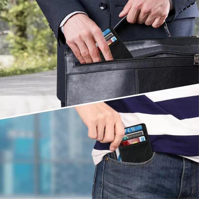 Mens RFID Blocking Leather Slim Wallet Money Credit Card Slots Coin Holder 7