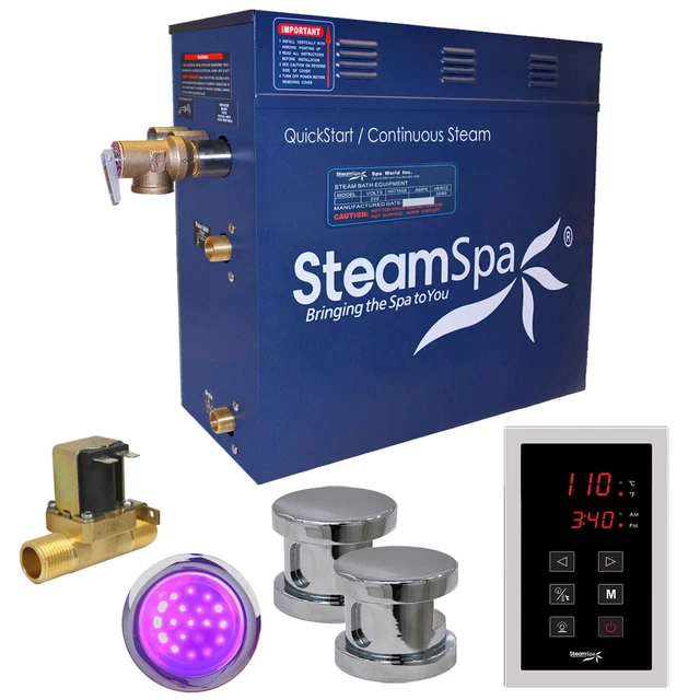 Baño de vapor SteamSpa INT1050-A Indulgence 10,5 KW QuickStart - cromado
