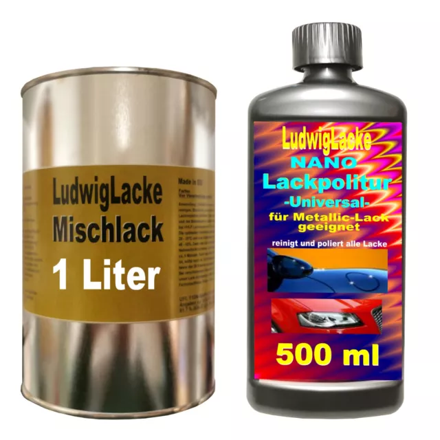 Autolack 1 Liter spritzfertig für Audi Kirschschwarz LZ9X Frei & Politur 500ml