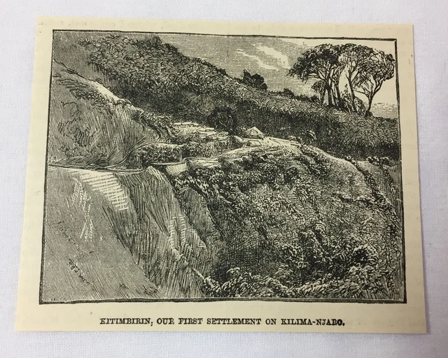 1885 Rivista Incisione ~ Kitimbirin Nostro Primo Settlement On Kilimanjaro,Kenya