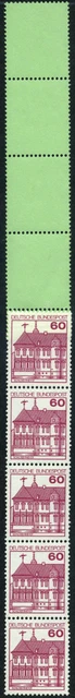 Bund Burgen und Schlösser Alte Flouresz. 60 Pf Rollenende  gründextrin MiNr 1028