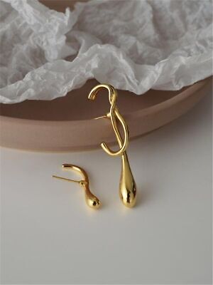 Fashion Water Drop Earrings Asymmetrical Earring Ear Studs Women's Jewelry 1pair