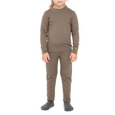 Organic Kids Matching Set * Merino Wool Base Layer Matching Outfit 160 Beige