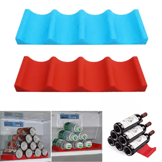 Silicone Fridge Can Beer Wine Bottle Rack Holder Mat Pad Stacking Bar Tidy Tools