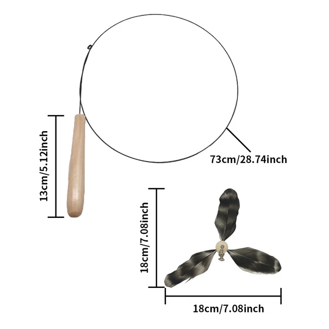Playing Teaser Spining Cat Toy Propeller Refills Kitten Interactive With Wand