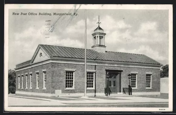 Ansichtskarte Morganfield, KY, New Post Office Building 1944
