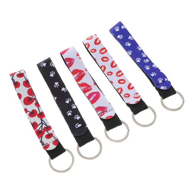 5 Pcs Neopren Armband Schlüsselanhänger Für Autoschlüssel Farbiger
