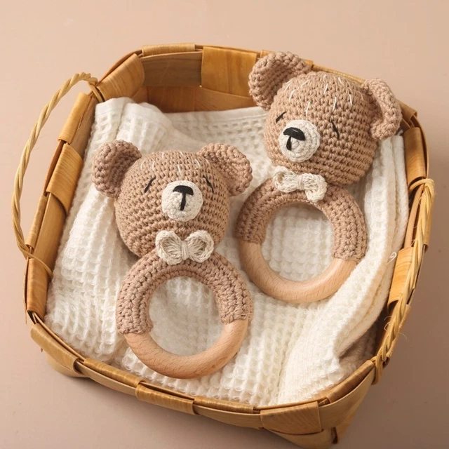Animal Form Baby Rattles Woolen Hand Bell Cute Bunny Rattle Toy  Newborn