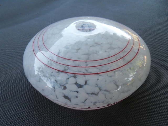 Abat-jour Globe En Verre Clichy – Art Déco, Blanc Moucheté, Lustre Tulipe Vintage