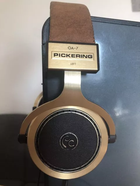 PICKERING OA-7 Vintage Classic Gold 1970s Headphones Made in Japan Tested Works