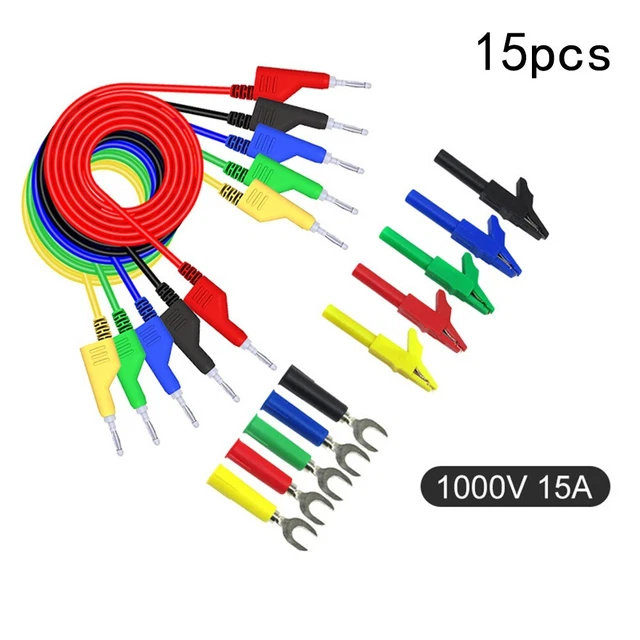 Multimetre Ligne de Mesure 4 MM Fiche Banane Pinces Crocodiles Pointe de Sonde