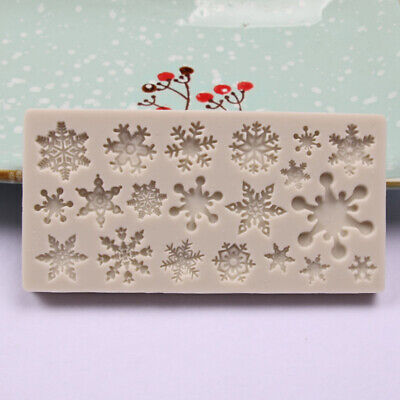 Patrón de copo de nieve de Navidad molde de silicona pastel de chocolate hornear antiadherente0-CJ