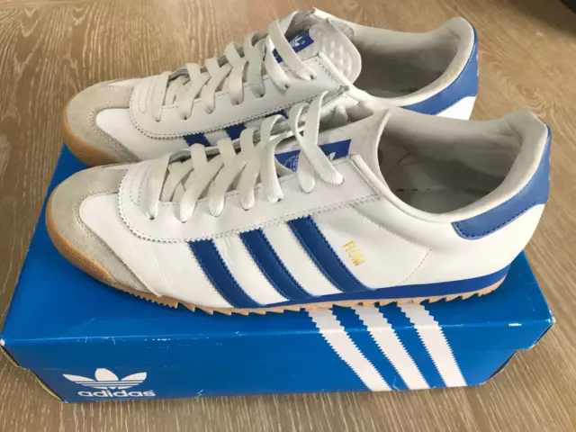 Adidas originals mens hotsell rom trainers white/blue/gum