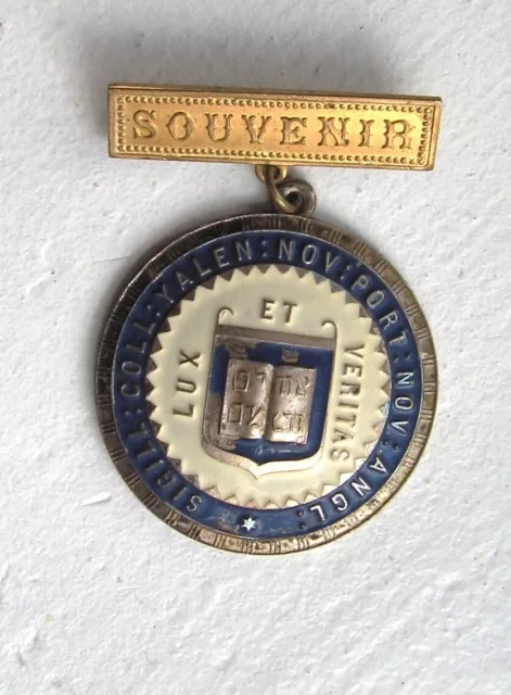 Yale University memorabilia: vintage 19th century medal badge, GM Robbins, maker