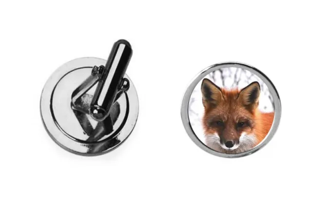 Fox codey29 DOME Silver Pair Of Cufflinks Gift Event Wedding Suit
