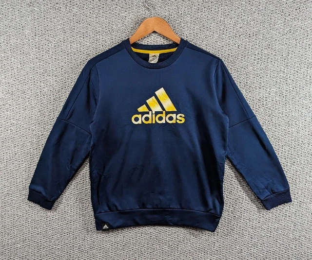 Felpa pullover ADIDAS bambini blu navy girocollo poliestere maglione età 13 - 14