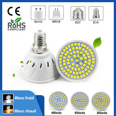 LED COB Bulb E27 E14 Gu10 MR16 5W-10W Blanc Froid Chaud Ampoule Spot Light 220v