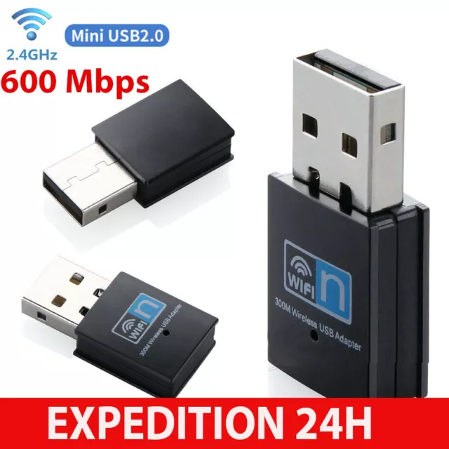 CLÉ USB WIFI Pour PC 300Mbps Avec Pilote Intégré Adaptateurs USB Wifi,  Antenne W EUR 19,90 - PicClick FR