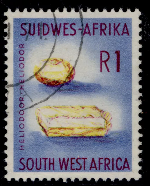 SOUTH WEST AFRICA QEII SG185, 1r yellow, maroon & blue, FINE USED. Cat £12.