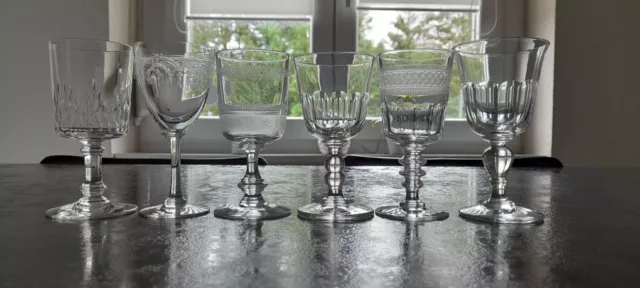 Lot 6 Anciens Verres A Vin En Cristal Baccarat St Louis Epoque 1920