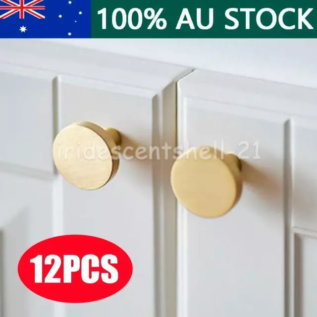 12Pack Brass Cabinet Handles Kitchen knobs Drawer Cupboard Pulls Door Furniture