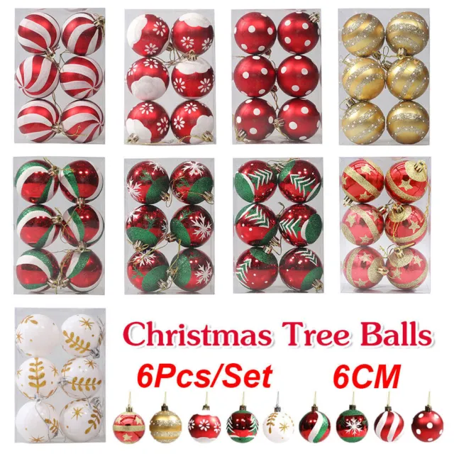 6X Christmas Tree Balls Baubles Xmas Tree Hanging Ornament Home Party Decoration