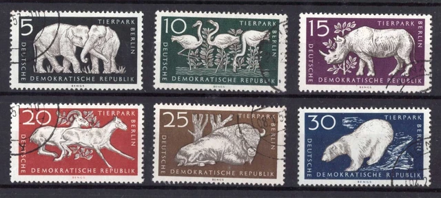 DDR Briefmarken Mi.Nr. 551-556 – Tierpark Berlin, Gestempelt, Ersttagssonderstempel 1956 (Michelwert Ca. 8 EUR)