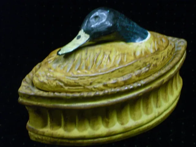 Antique Terrine Porcelaine Pillivuyt Pilivite Trompe Oeil Canard Colvert Pot