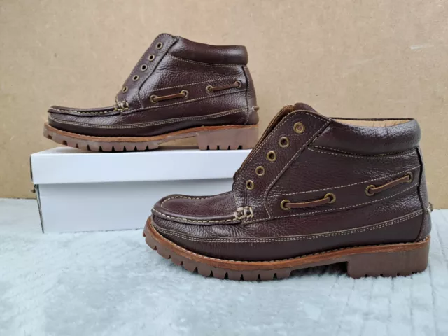 SAMUEL WINDSOR MEN'S Handmade Brown Leather Deck Chukka Boots - UK 7.5 ...