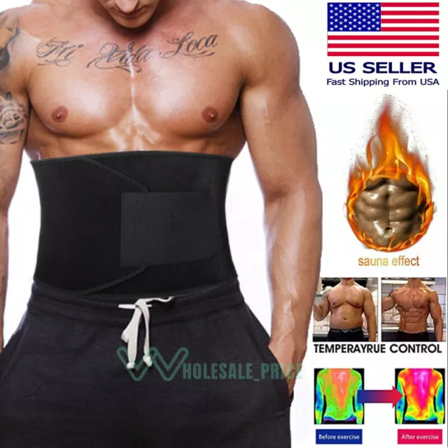 Men's Waist Trainer Body Shaper Slimmer Sweat Belt Tummy Control Band Fat  Burner