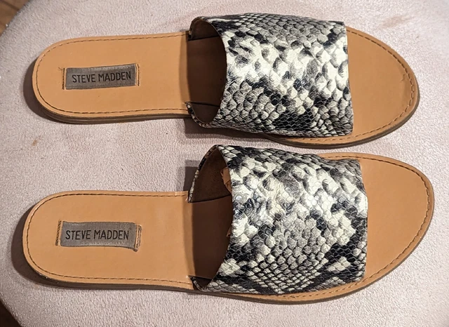 Snakeskin slides steve madden clearance