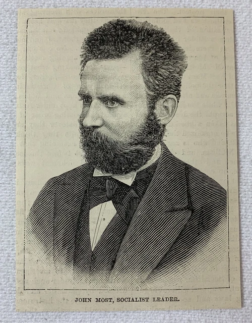 1886 Rivista Incisione ~ Socialista Leader John Più