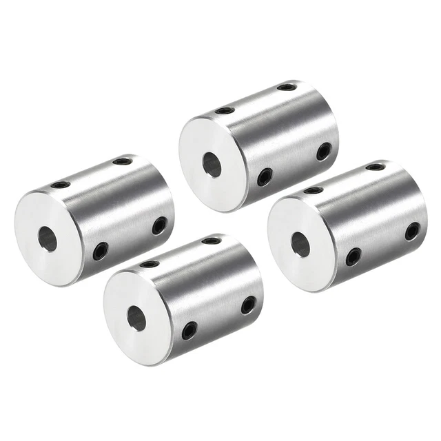 4pcs 5mm to 8mm Bore Rigid Coupling 25mm Length 20mm Diameter Couplers Silver