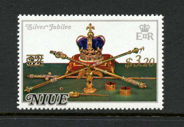 O474 Niue 1977 Krönung Insignien Surcharged 1v. MNH