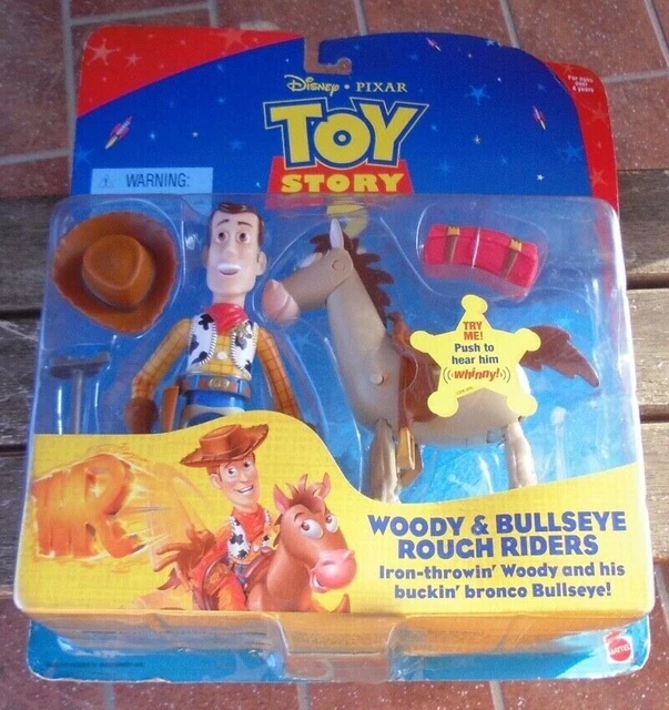 DISNEY PIXAR TOY Story 2 Woody and Bullseye ROUGH RIDERS VINTAGE MATTEL