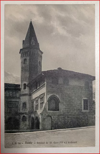 Cartolina d'epoca Aosta Prieure de St Ours Priorato di Sant Orso restaurato