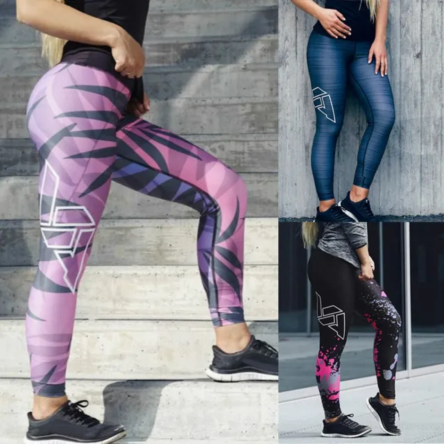 2018 Pantaloni Yoga Donna Casual Elasticizzati Nero Esercizio Sport Palestra Yoga Leggings