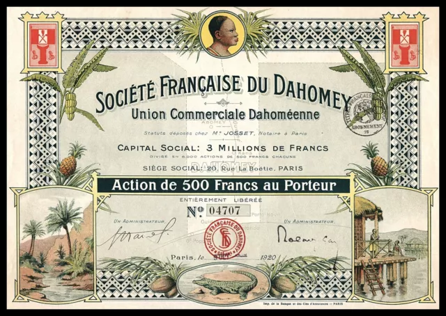 1920 Africa / France: Societe Francaise du Dahomey, Union Commerciale Dahomeenne