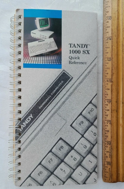 1980S COMPUTER MANUAL Tandy 1000 SX Quick Reference Book Radio Shack MS ...