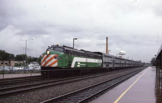 BN 9902 BURLINGTON NORTHERN Railroad Train Locomotive NAPERVILLE IL Photo Slide