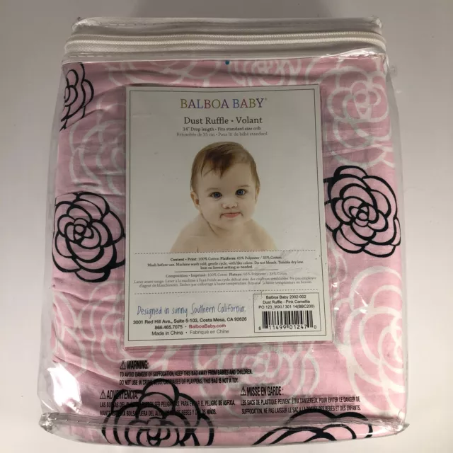 Balboa Baby Pink Roses Dust Ruffle Volant