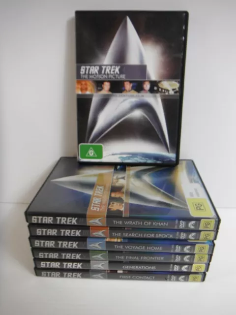 Star Trek DVD x 7 Feature Films Spock Motion Picture Voyage Final Frontier First