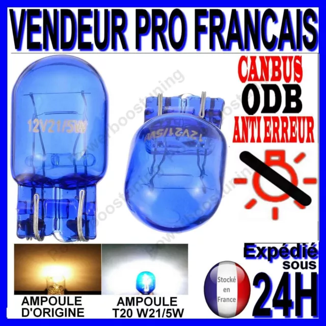 2 AMPOULES T20 W21/5W LAMPE feu de jour veilleuse Position stop diurne DRL blanc