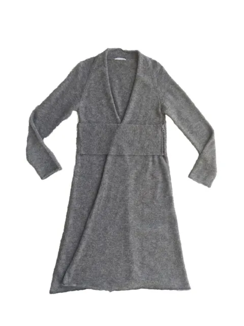 Sarah Pacini Cardigan lungo Lagenlook Wrap Misto lana con cintura Taglia...